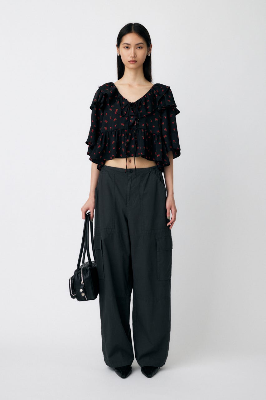 フリルトップス　マウジー MOUSSY | FLOWER PATTERN フリルトップス (シャツ・ブラウス