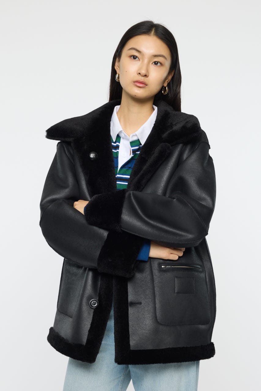 SHEARLING OVER MIDDLE ジャケット BLK FREE