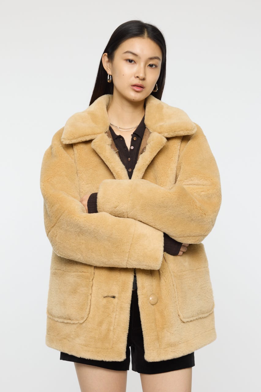 SHEARLING OVER MIDDLE ジャケット BRN FREE