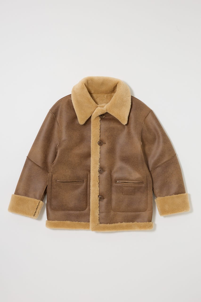 SHEARLING OVER MIDDLE ジャケット BRN FREE
