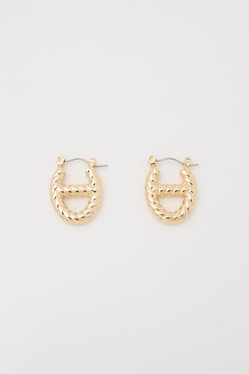 OVAL ROPE HOOP イヤリング GLD FREE