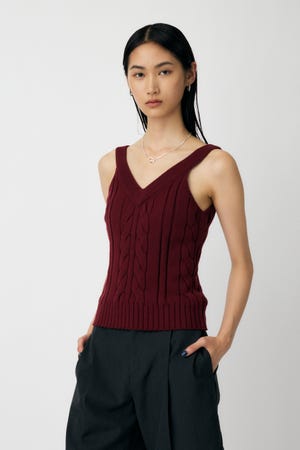 Mediam Knit Bare Camisole 未使用品 レディース】RIBBED-KNIT CAMISOLE | KANAKO SAKAI(カナコ