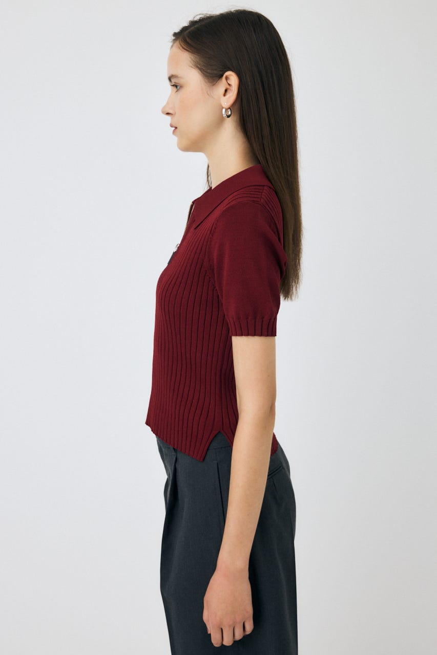 MOUSSY | HALF ZIP CLASSIC ポロ トップス (ニット ) |SHEL'TTER