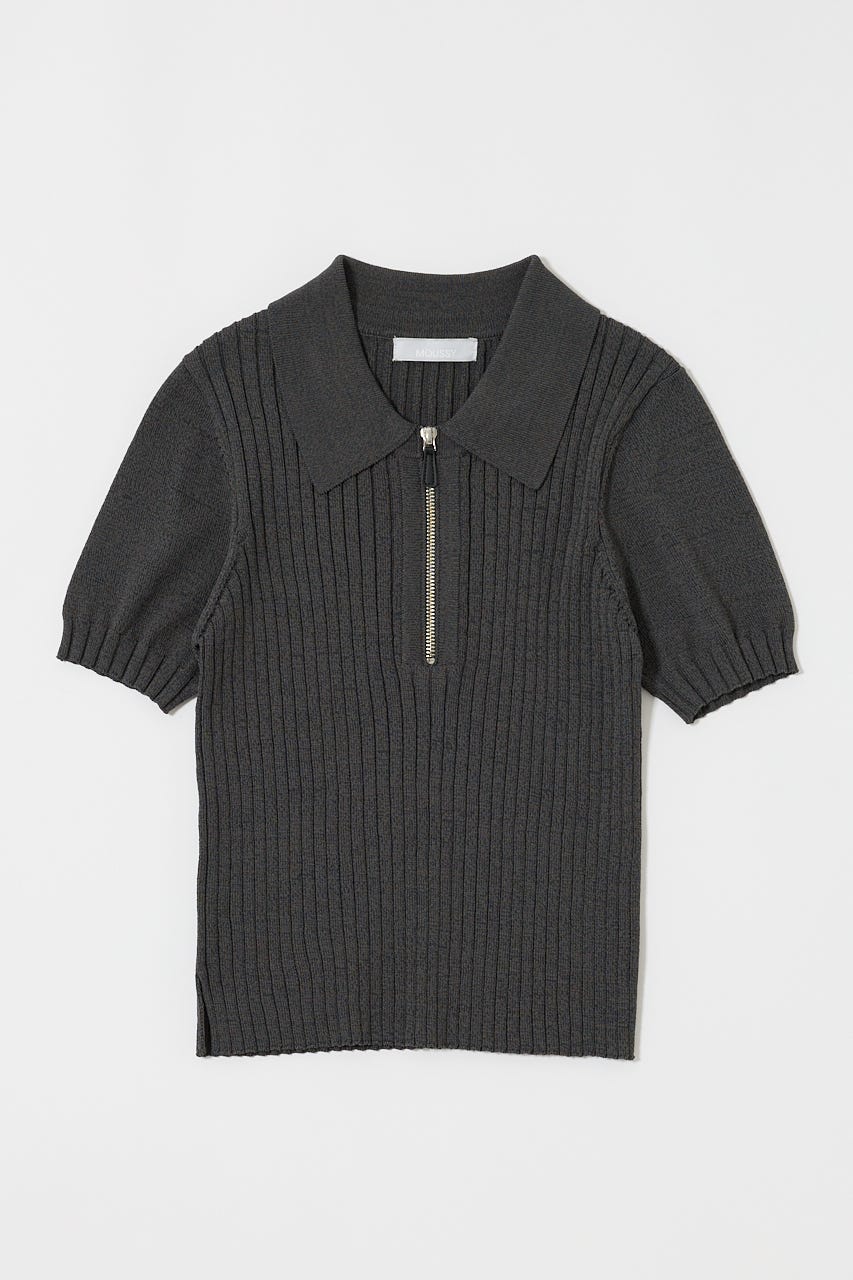 MOUSSY | HALF ZIP CLASSIC ポロ トップス (ニット ) |SHEL'TTER