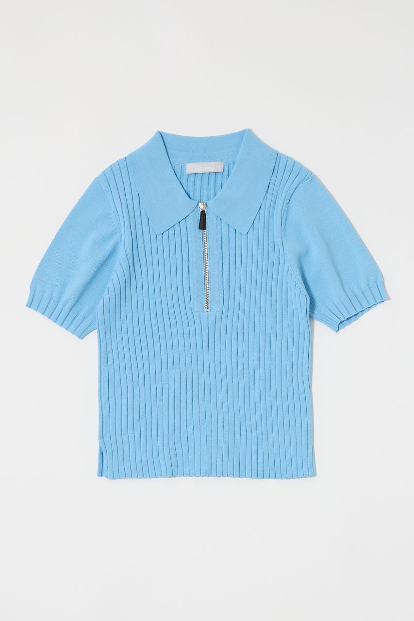MOUSSY | HALF ZIP CLASSIC ポロ トップス (ニット ) |SHEL'TTER