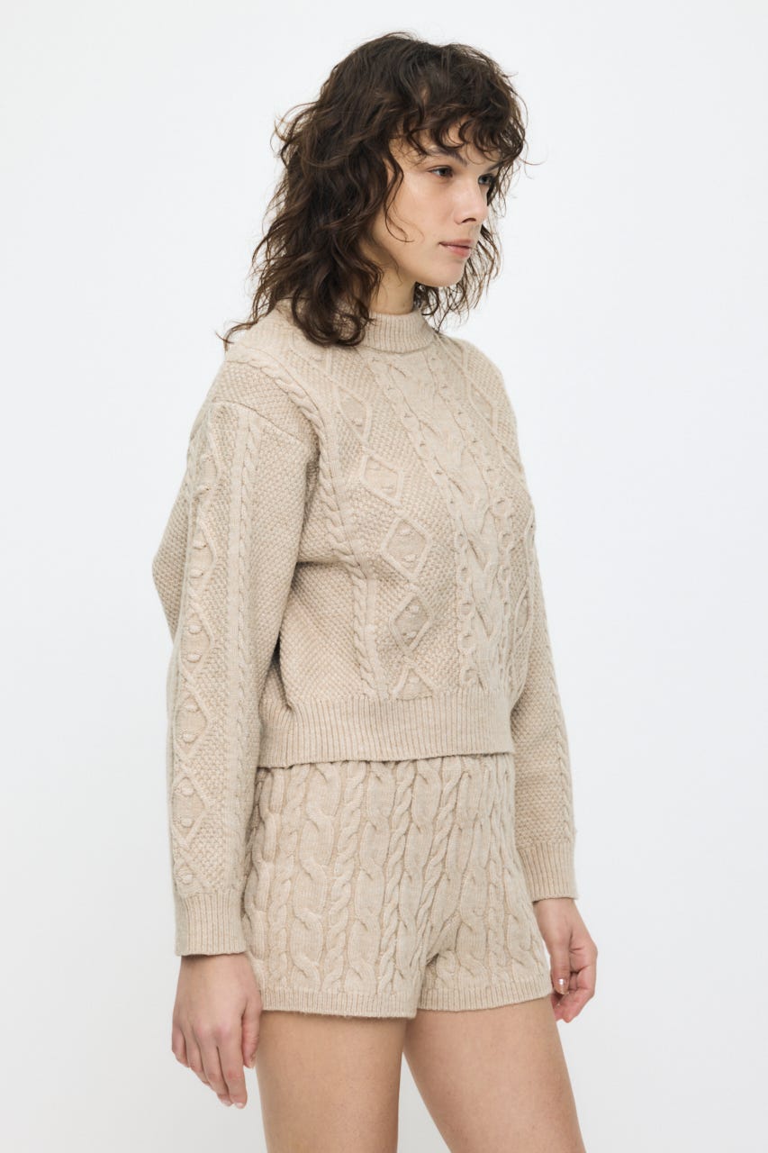 POPCORN CABLE セーター L/BEG FREE