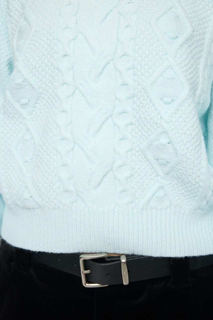 POPCORN CABLE セーター L/BLU FREE