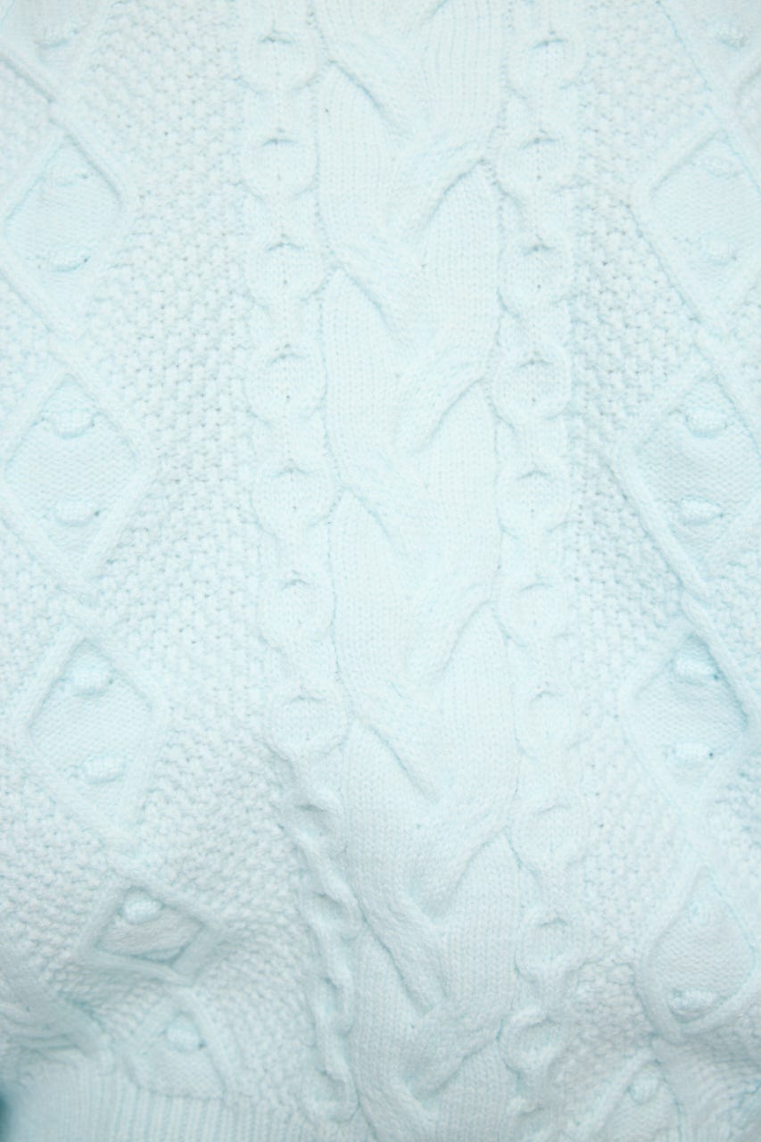 POPCORN CABLE セーター L/BLU FREE