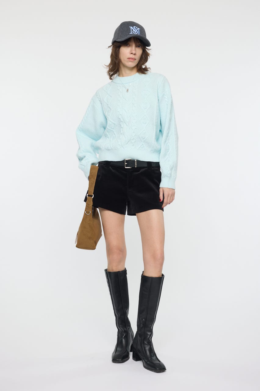 POPCORN CABLE セーター L/BLU FREE