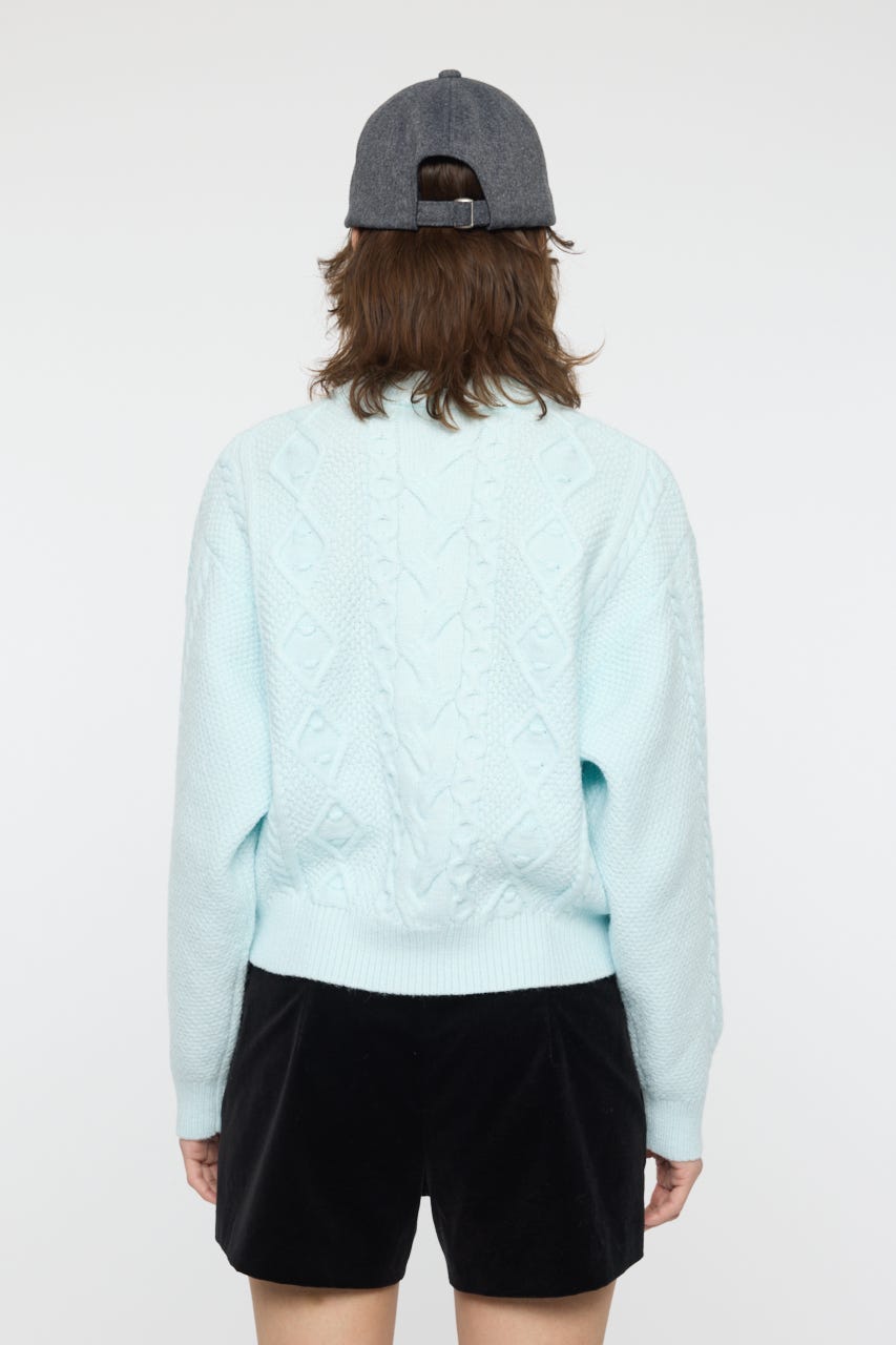 POPCORN CABLE セーター L/BLU FREE