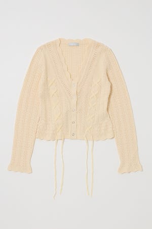 LACE UP RIBBON カーディガン