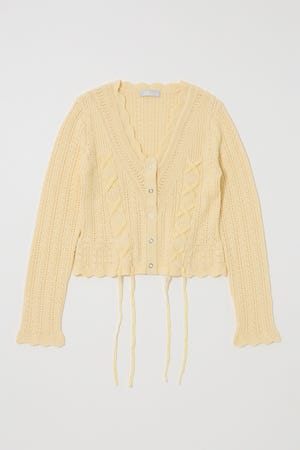 LACE UP RIBBON カーディガン