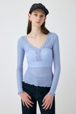 LACE TRIM ロングスリーブ TEE