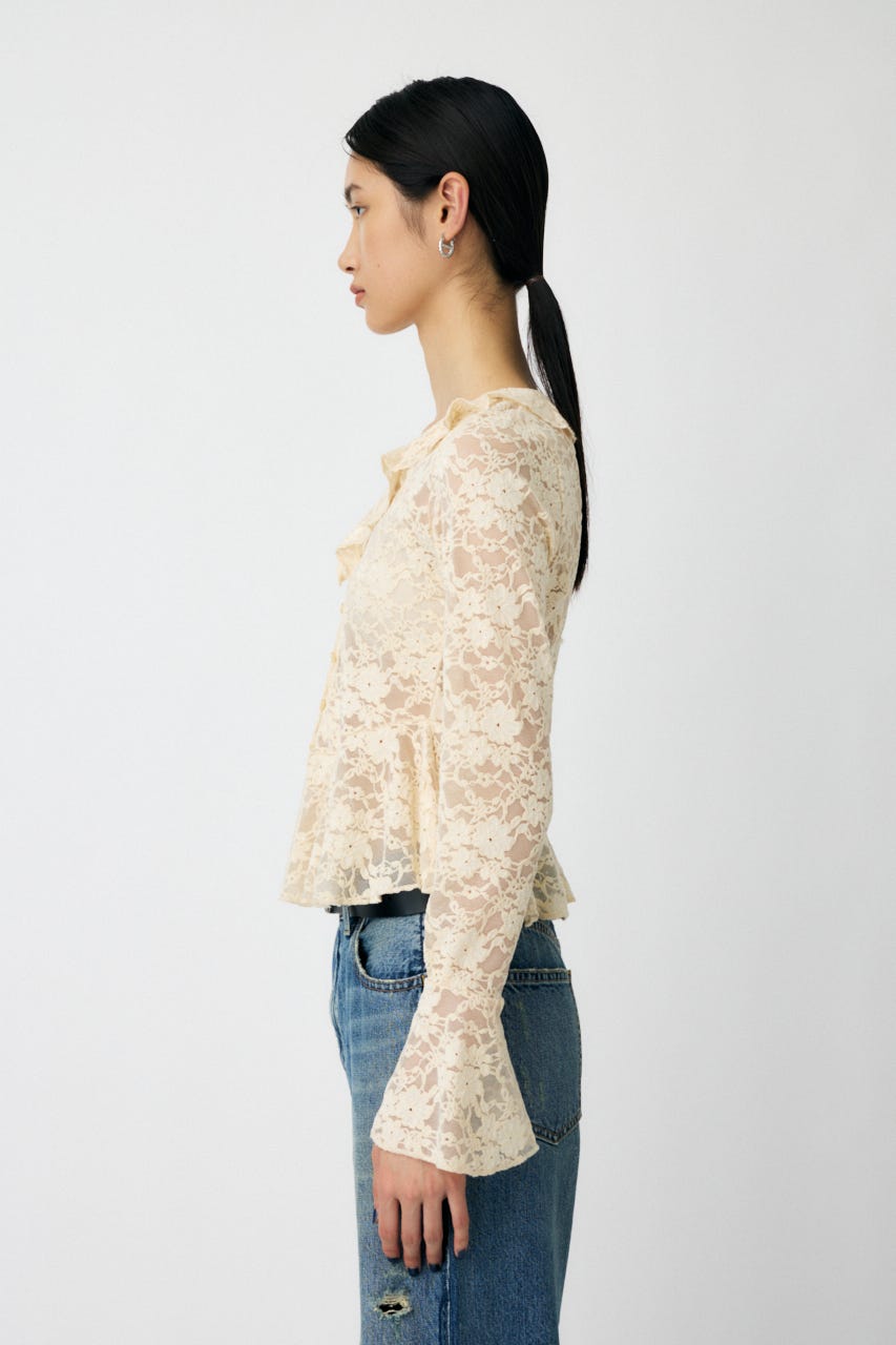 MOUSSY | FRILL LACE ブラウス (Tシャツ・カットソー(長袖