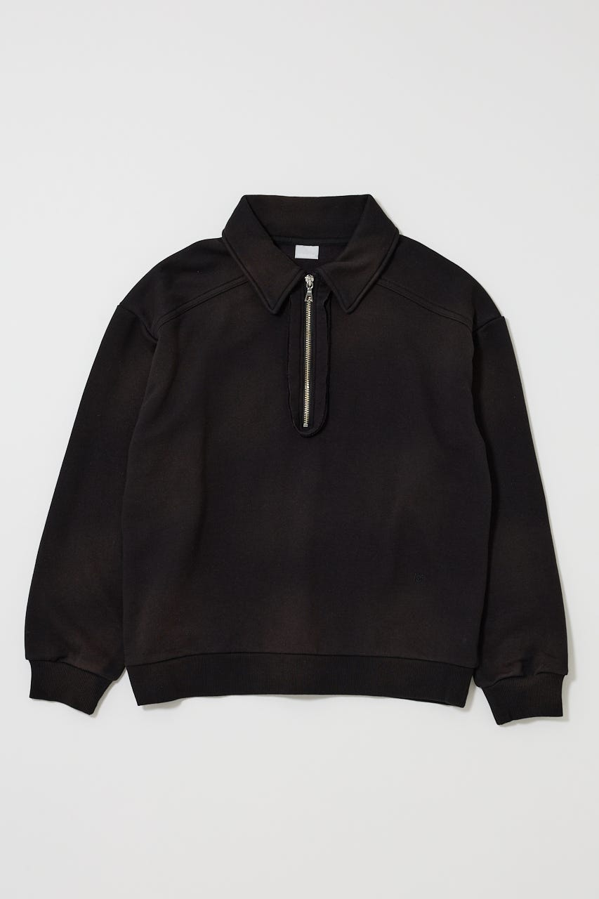 HALF ZIP SWEAT POLO プルオーバー L/BLK FREE
