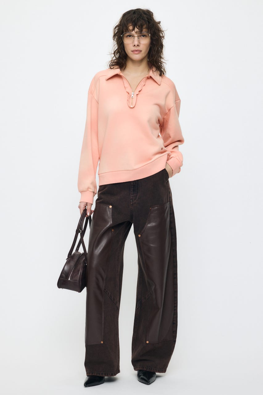 HALF ZIP SWEAT POLO プルオーバー L/ORG FREE