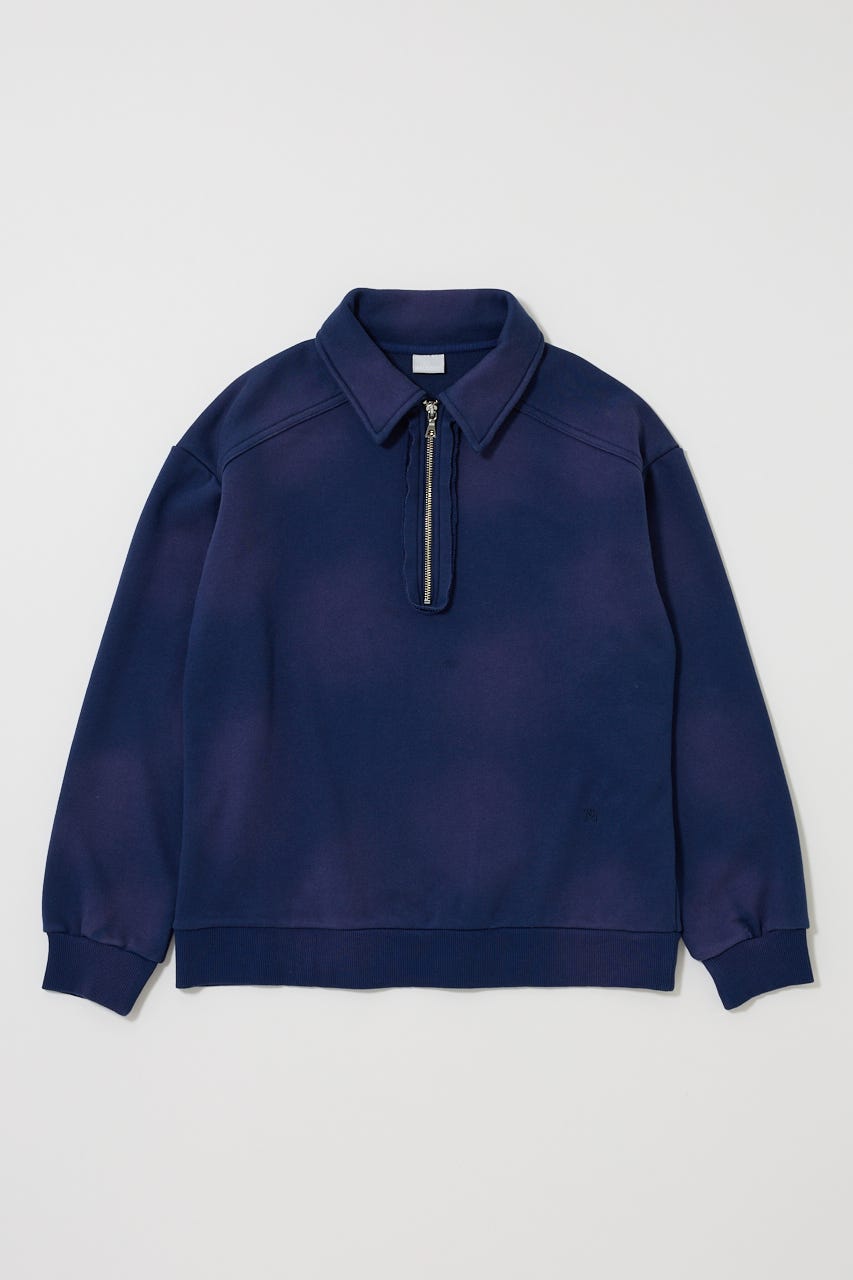 HALF ZIP SWEAT POLO プルオーバー NVY FREE