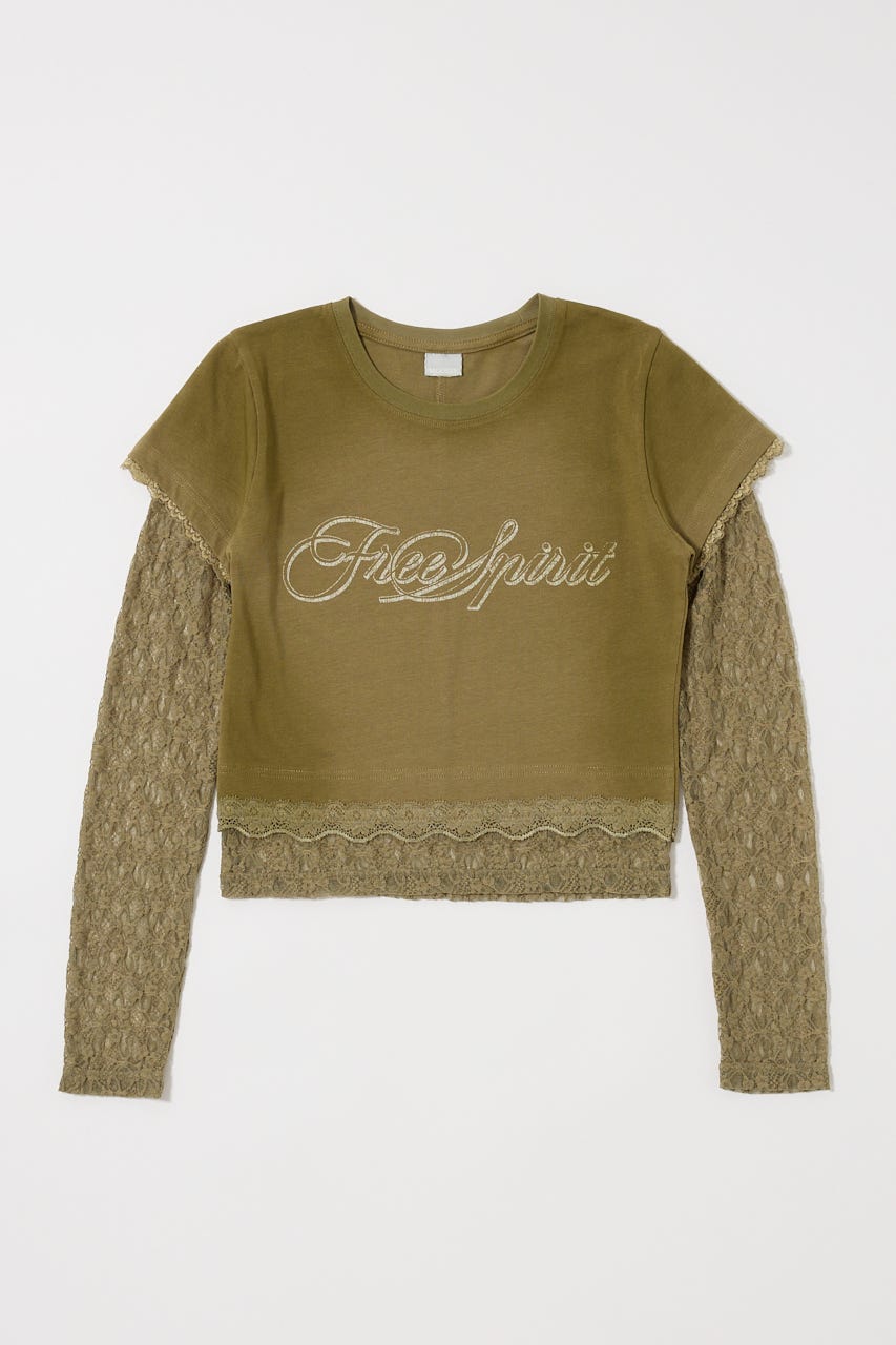 MOUSSY | LACE LAYER TEE (Tシャツ・カットソー(長袖) ) |SHEL
