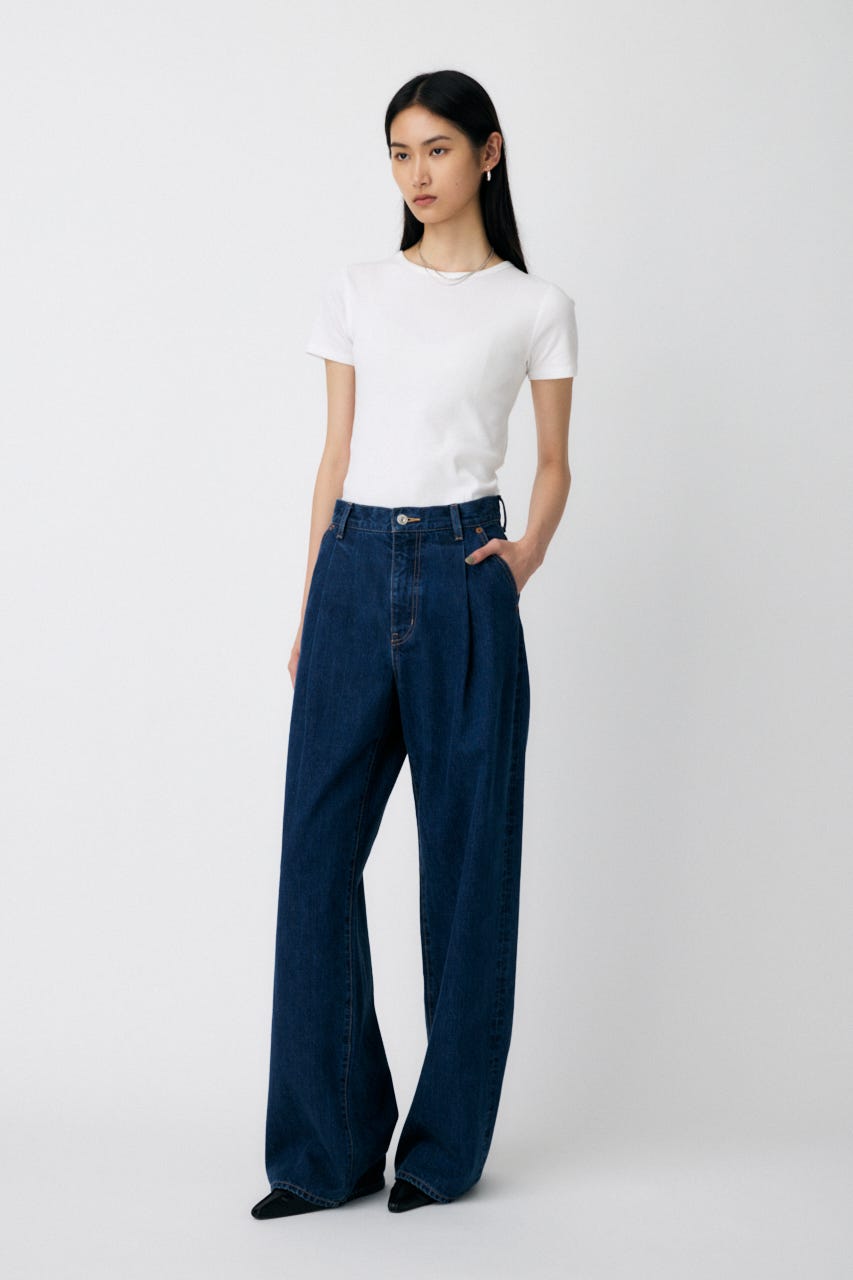 MOUSSY ストレートデニム MOUSSY | TUCK WIDE ストレートデニム (ワイド ) |SHEL'TTER