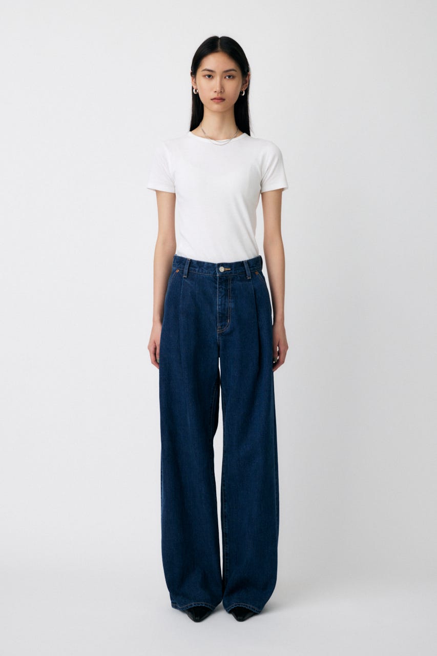 MOUSSY | TUCK WIDE ストレートデニム (ワイド ) |SHEL'TTER