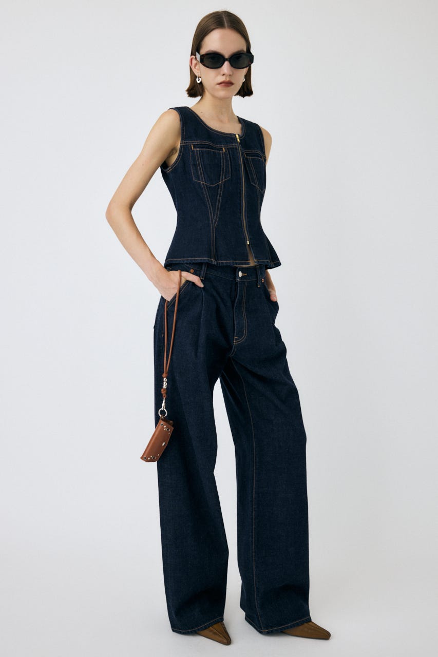 MOUSSY | TUCK WIDE ストレートデニム (ワイド ) |SHEL'TTER