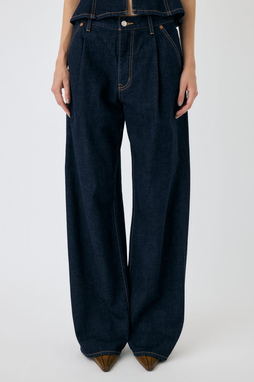 MOUSSY | TUCK WIDE ストレートデニム (ワイド ) |SHEL'TTER