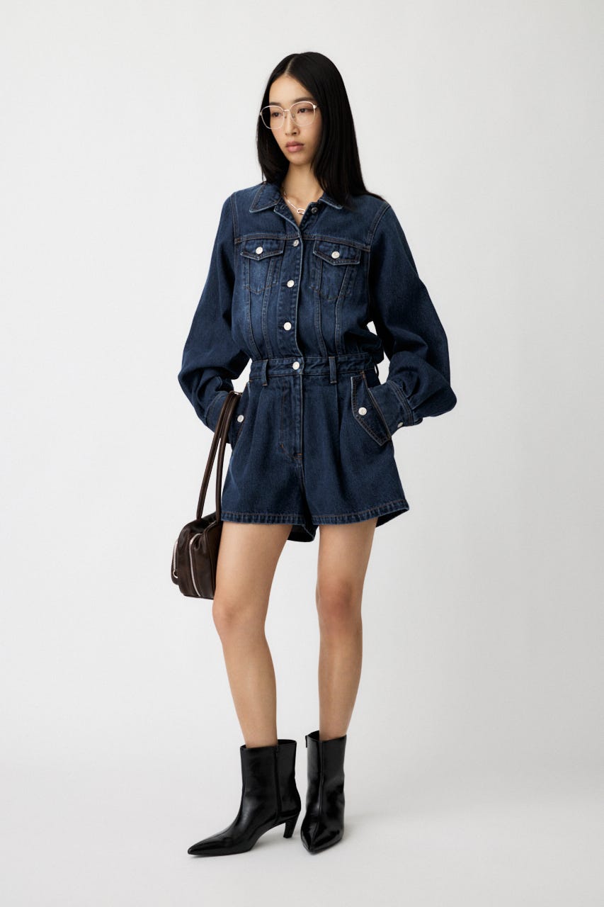 MOUSSY | DENIM SHORT ジャンプスーツ (オールインワン ) |SHEL