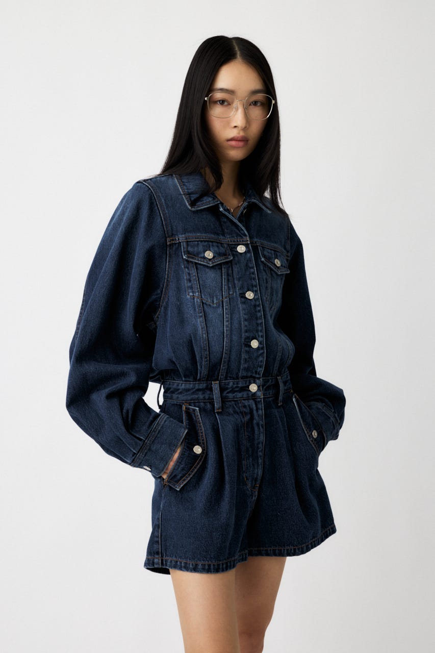 MOUSSY CORSET STRAP DENIM ジャンプスーツ MOUSSY（マウジー）の「CORSET STRAP DENIM ジャンプスーツ