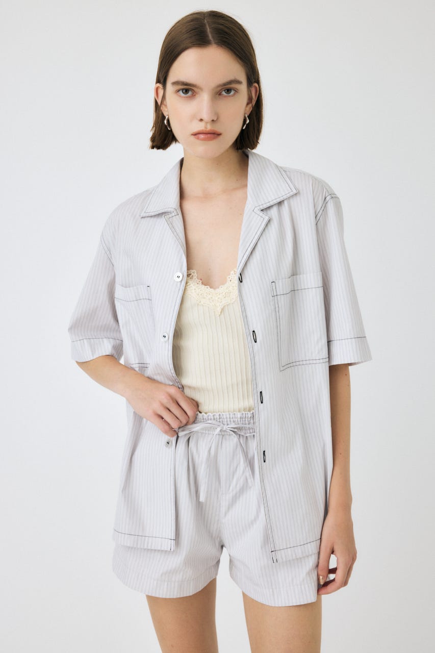 新品未使用タグ付き☆MOUSSY　LACE OPEN COLLAR シャツ MOUSSY | LACE OPEN COLLAR シャツ (シャツ・ブラウス ) |SHEL