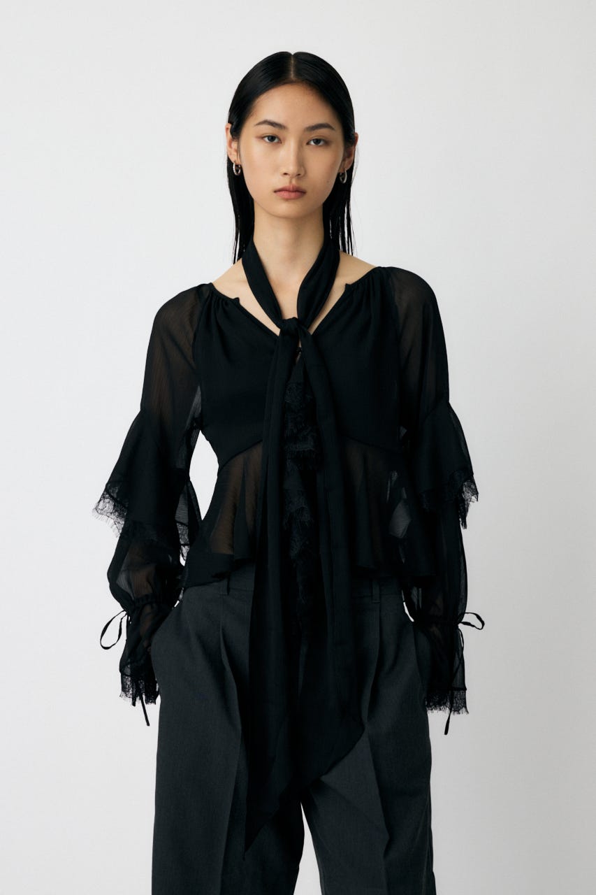 MOUSSY | 【ViVi掲載】LACE TRIM TIE ブラウス (シャツ