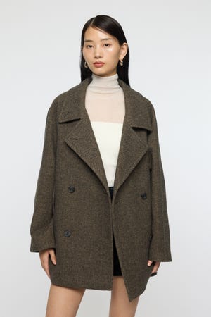 DOUBLE BREASTED MID コート