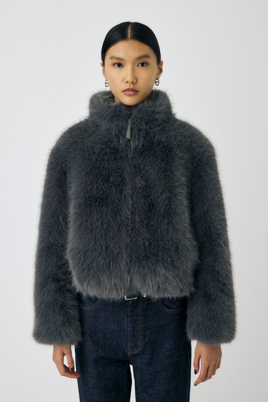 MOUSSY FAUX FUR STAND COLLAR ジャケット MOUSSY | 【otonaMUSE掲載】F/FUR STAND COLLAR ジャケット