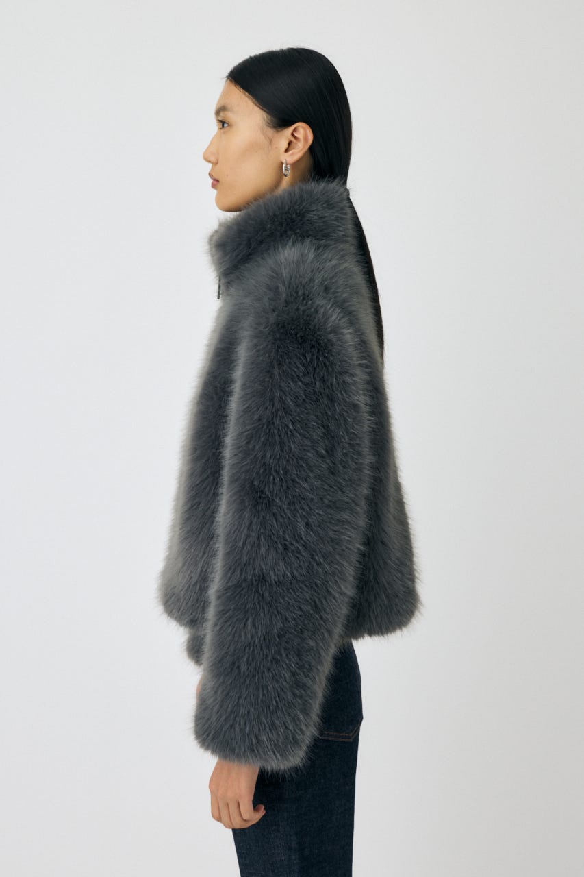 MOUSSY FAUX FUR STAND COLLAR ジャケット MOUSSY | 【otonaMUSE掲載】F/FUR STAND COLLAR ジャケット