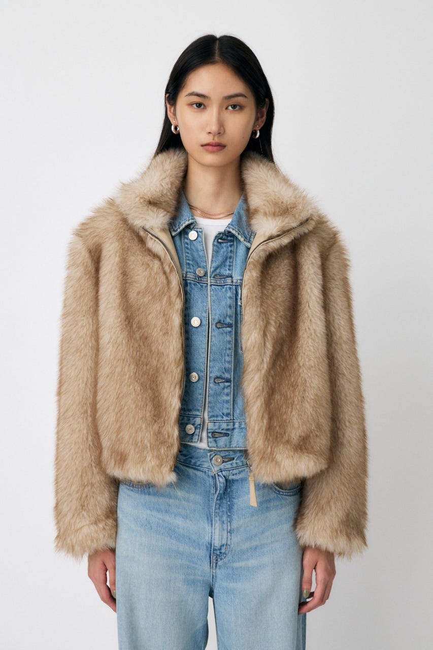 MOUSSY FAUX FUR STAND COLLAR ジャケット MOUSSY | 【先行予約特典対象商品】F/FUR STAND COLLAR