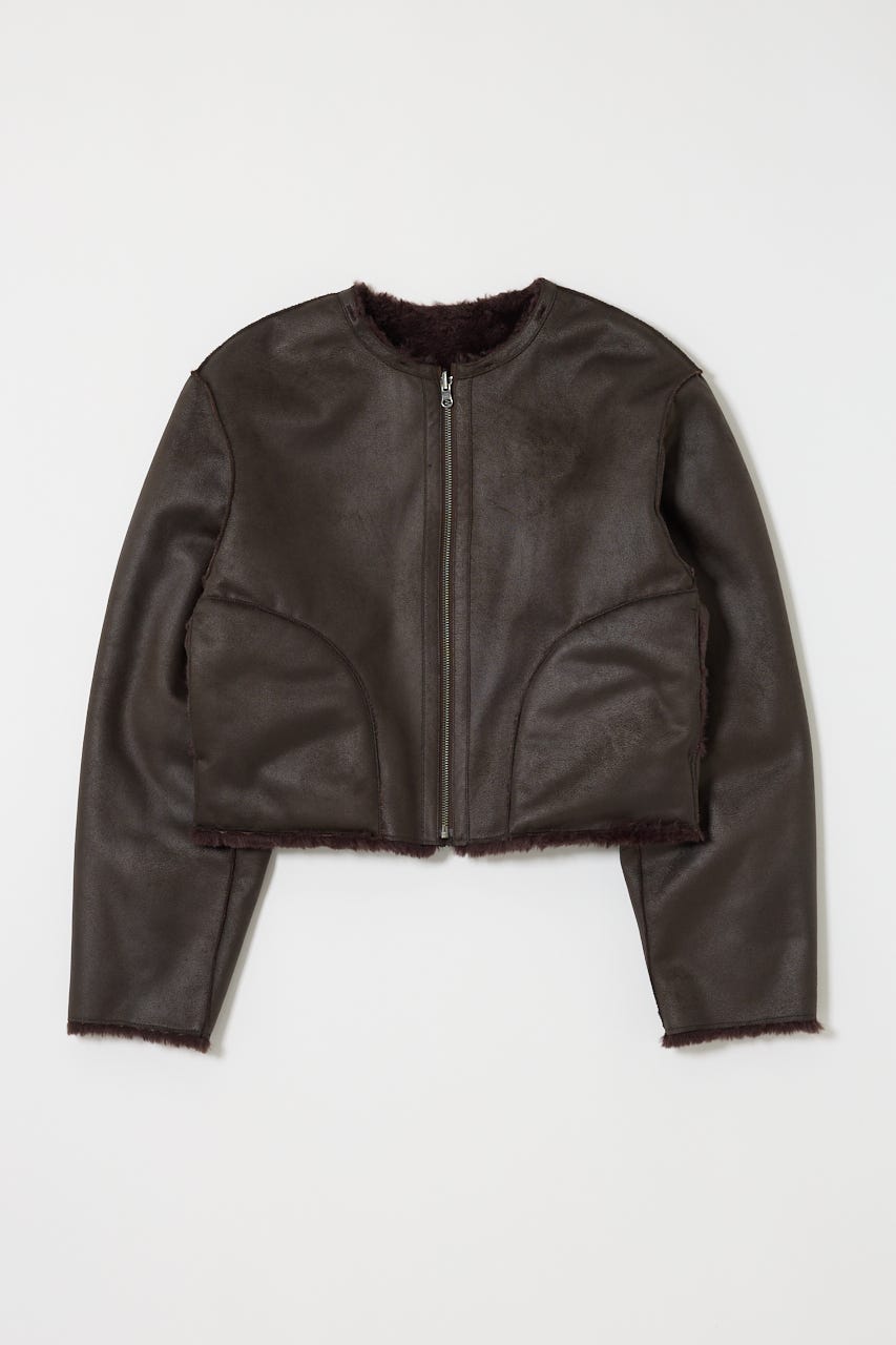 REVER FAUX ファーコート BLK FREE