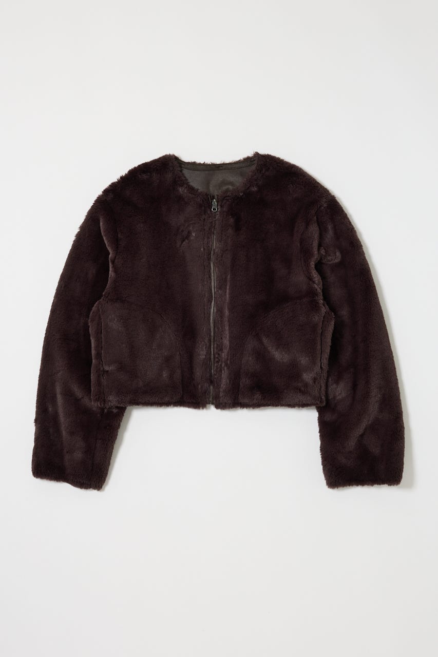 REVER FAUX ファーコート BLK FREE