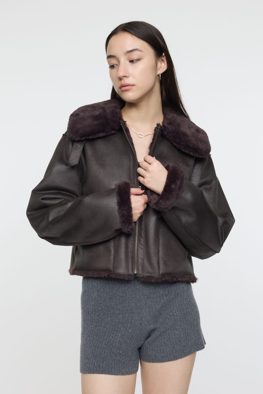 REVER FAUX ファーコート BLK FREE