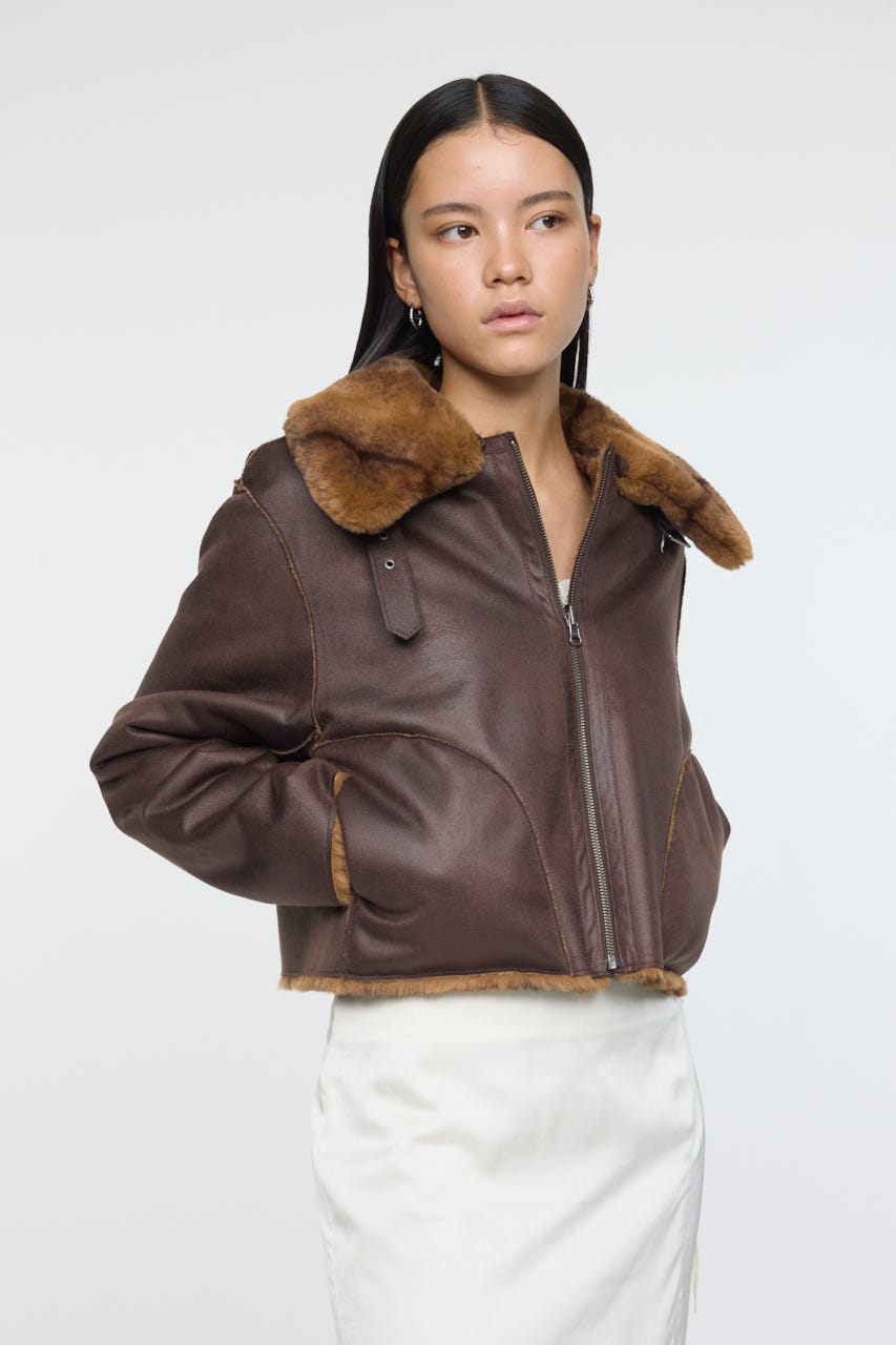 REVER FAUX ファーコート M/BRN FREE