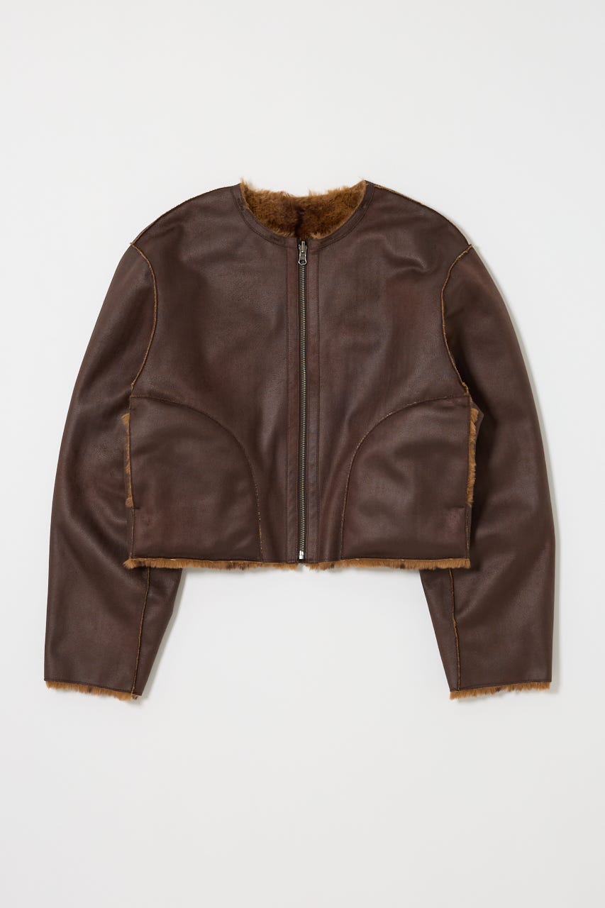 REVER FAUX ファーコート M/BRN FREE