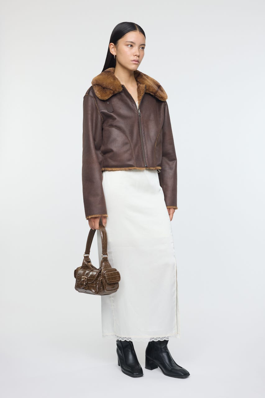 REVER FAUX ファーコート M/BRN FREE