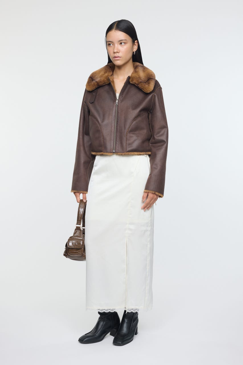 REVER FAUX ファーコート M/BRN FREE