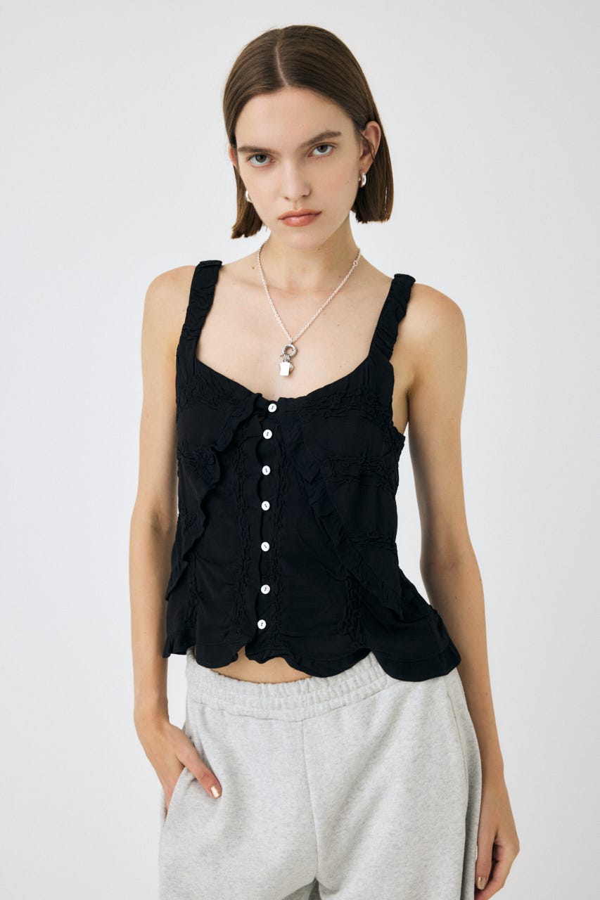 MOUSSY | BUTTON UP SMOCKING キャミ (キャミソール ) |SHEL