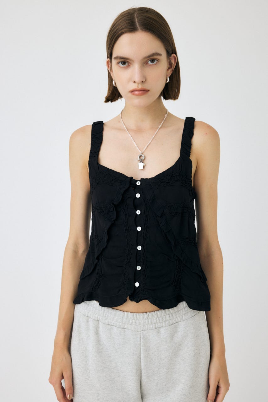 MOUSSY ブラウン ピストルプリント キャミソール MOUSSY | MESH KNIT キャミソール (キャミソール ) |SHEL'TTER