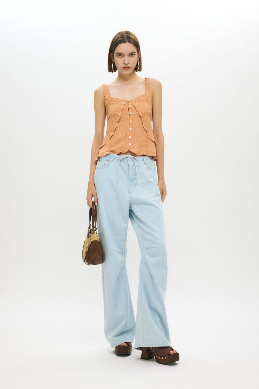 新品未使用タグ付き☆MOUSSY　BUTTON UP SMOCKING キャミ MOUSSY | BUTTON UP SMOCKING キャミ (キャミソール ) |SHEL