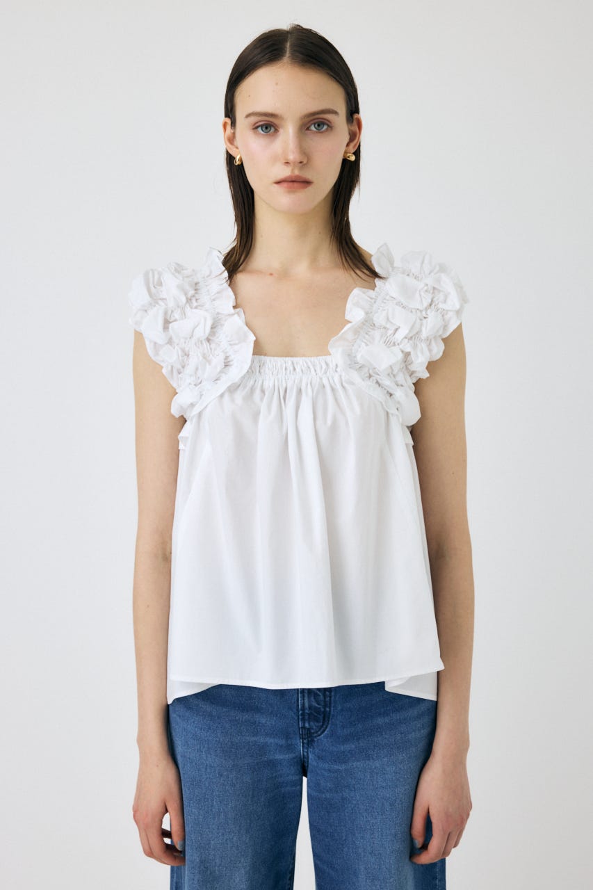 新品未使用‼️大人気2025 夏 moussy フリル付き ショルダートップス MOUSSY | SHOULDER FRILLS トップス (その他トップス ) |SHEL