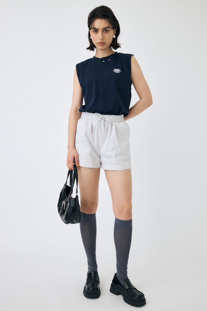 DRAWSTRING TRACK ショーツ 柄WHT FREE