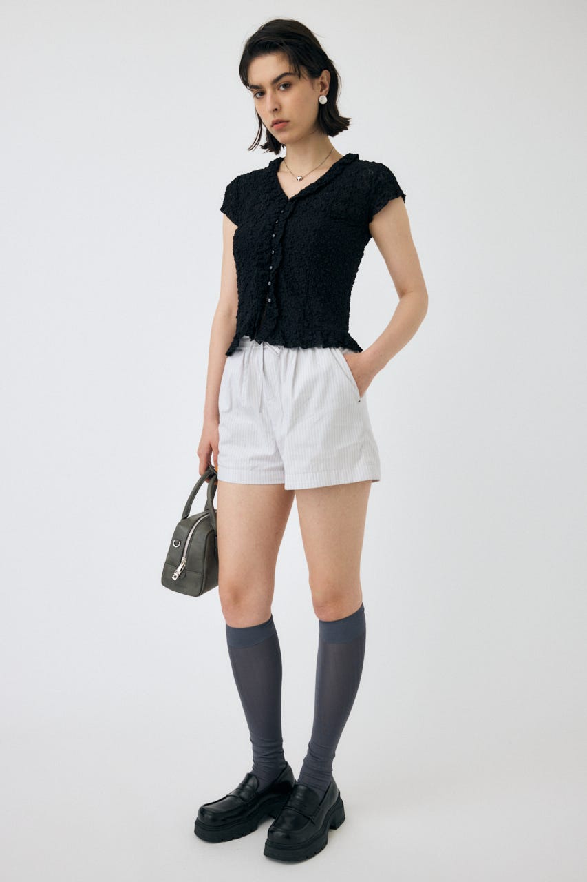 DRAWSTRING TRACK ショーツ 柄WHT FREE