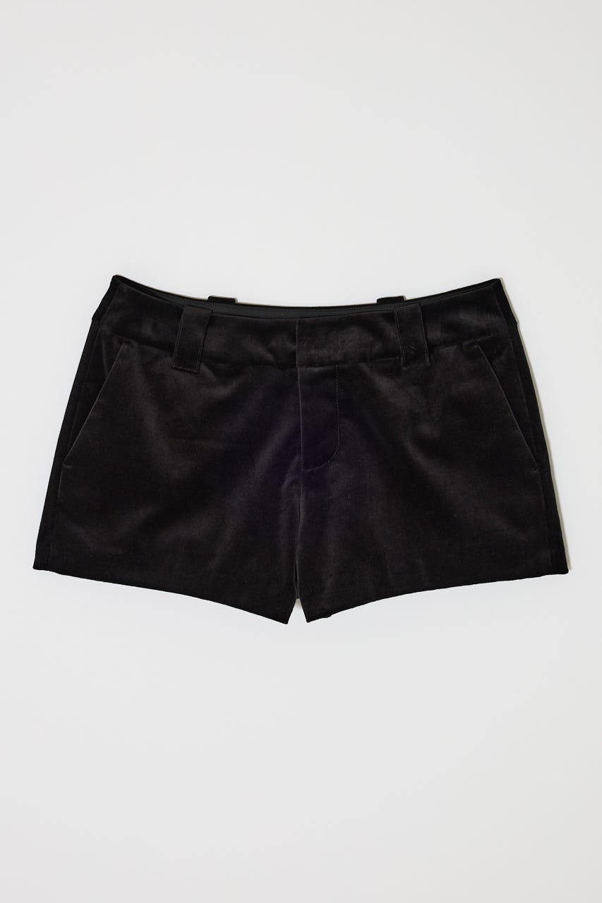 LOW WAIST VELVET ショーツ BLK 2