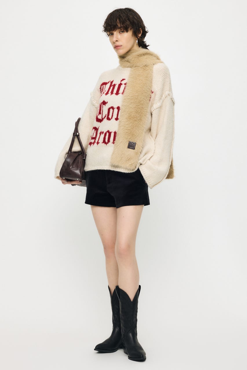 LOW WAIST VELVET ショーツ BLK 2