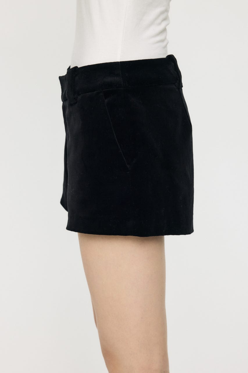 LOW WAIST VELVET ショーツ BLK 2